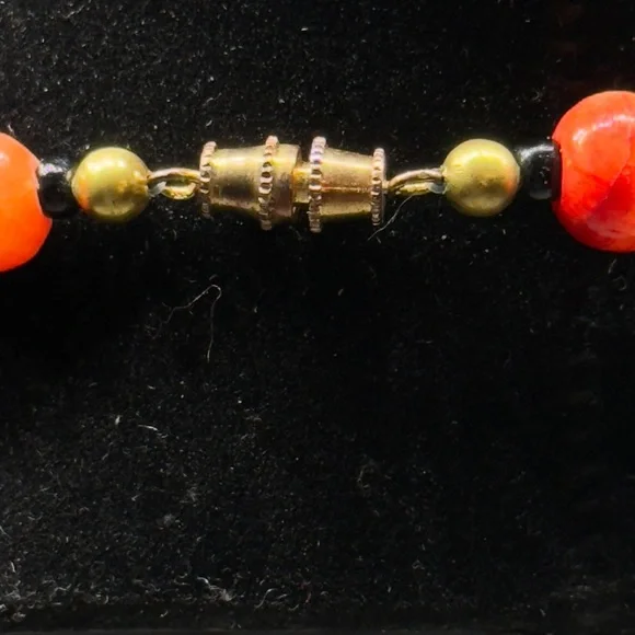 Vintage Colorful Guatemala Beaded Necklace featuring Clay Doll Charms